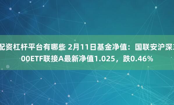 配资杠杆平台有哪些 2月11日基金净值：国联安沪深300ETF联接A最新净值1.025，跌0.46%