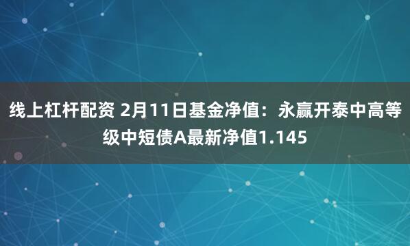 线上杠杆配资 2月11日基金净值：永赢开泰中高等级中短债A最新净值1.145