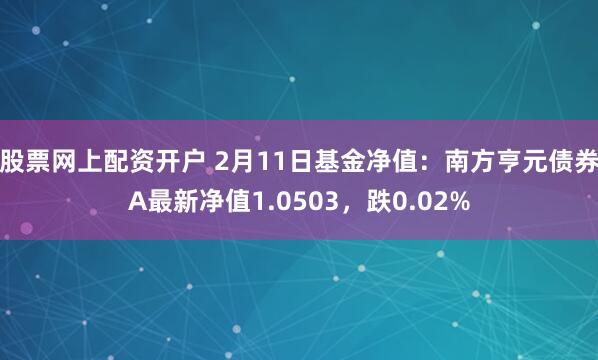 股票网上配资开户 2月11日基金净值：南方亨元债券A最新净值1.0503，跌0.02%