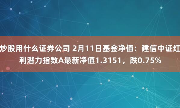 炒股用什么证券公司 2月11日基金净值：建信中证红利潜力指数A最新净值1.3151，跌0.75%