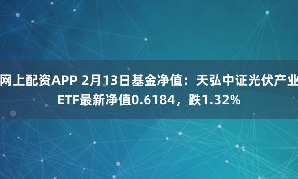 网上配资APP 2月13日基金净值：天弘中证光伏产业ETF最新净值0.6184，跌1.32%