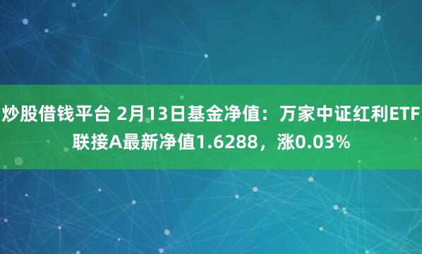 炒股借钱平台 2月13日基金净值：万家中证红利ETF联接A最新净值1.6288，涨0.03%