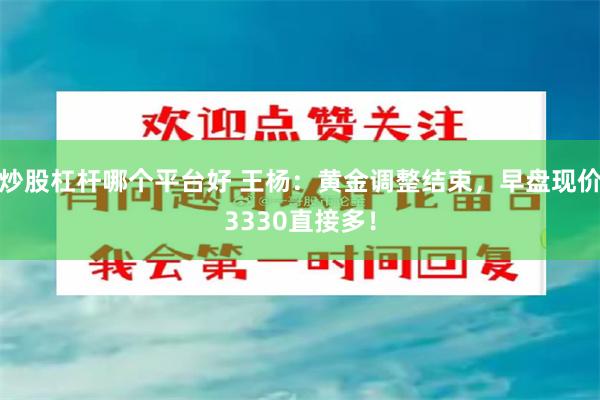 炒股杠杆哪个平台好 王杨：黄金调整结束，早盘现价3330直接多！