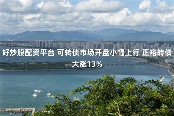 好炒股配资平台 可转债市场开盘小幅上行 正裕转债大涨13%