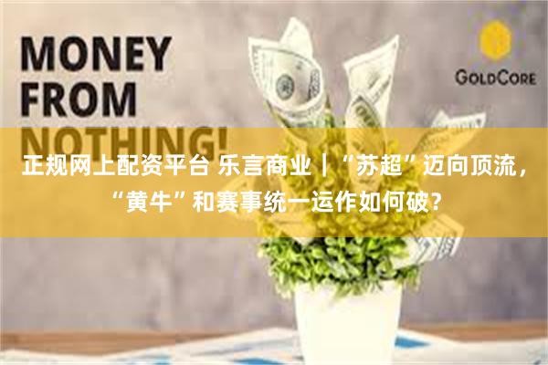 正规网上配资平台 乐言商业｜“苏超”迈向顶流，“黄牛”和赛事统一运作如何破？