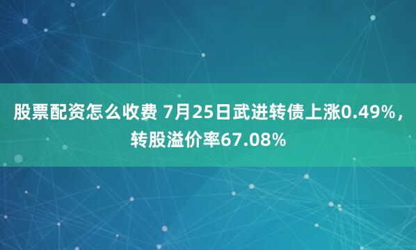 股票配资怎么收费 7月25日武进转债上涨0.49%，转股溢价率67.08%