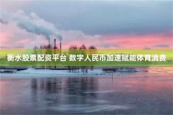 衡水股票配资平台 数字人民币加速赋能体育消费